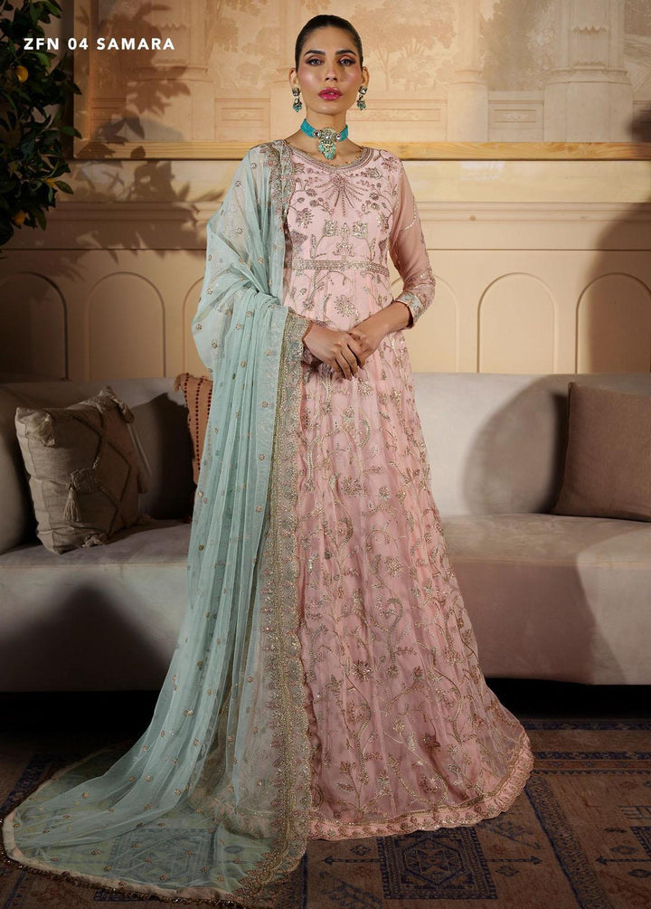 Nauroz By Zarif Embroidered Net Suits Unstitched 3 Piece ZF23NZ ZFN 04 Samara - Festive Collection