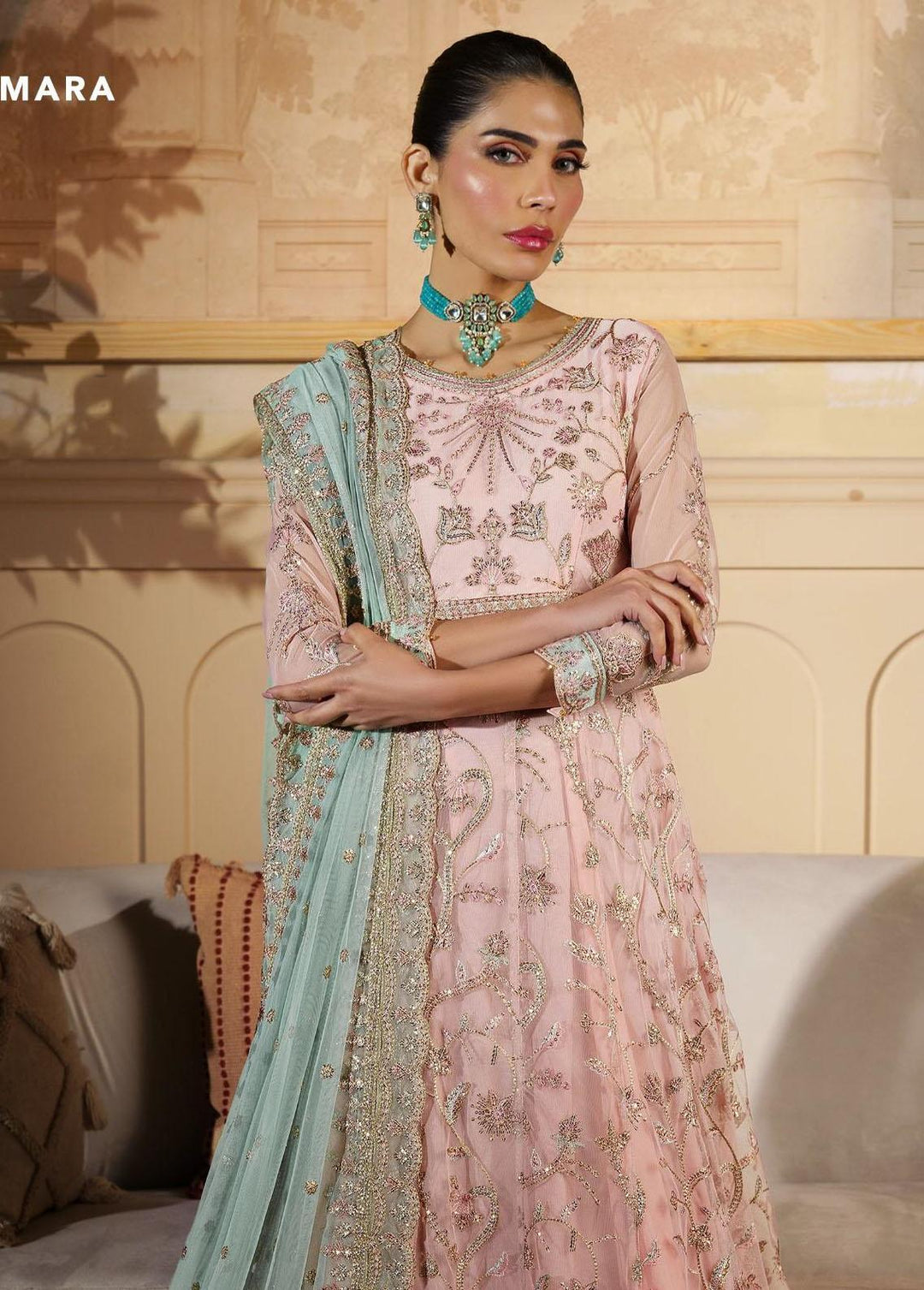 Nauroz By Zarif Embroidered Net Suits Unstitched 3 Piece ZF23NZ ZFN 04 Samara - Festive Collection