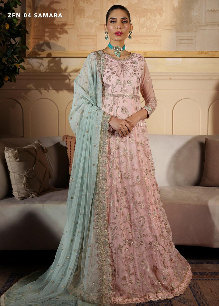 Nauroz By Zarif Embroidered Net Suits Unstitched 3 Piece ZF23NZ ZFN 04 Samara - Festive Collection
