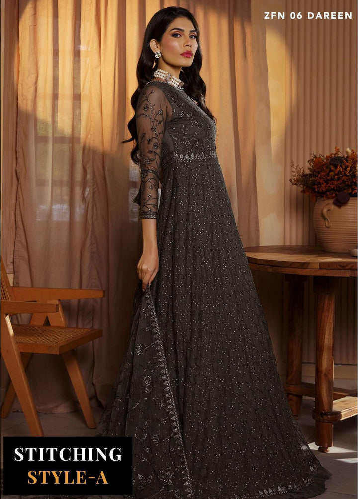 Nauroz By Zarif Embroidered Net Suits Unstitched 3 Piece ZF23NZ ZFN 06 Dareen - Festive Collection