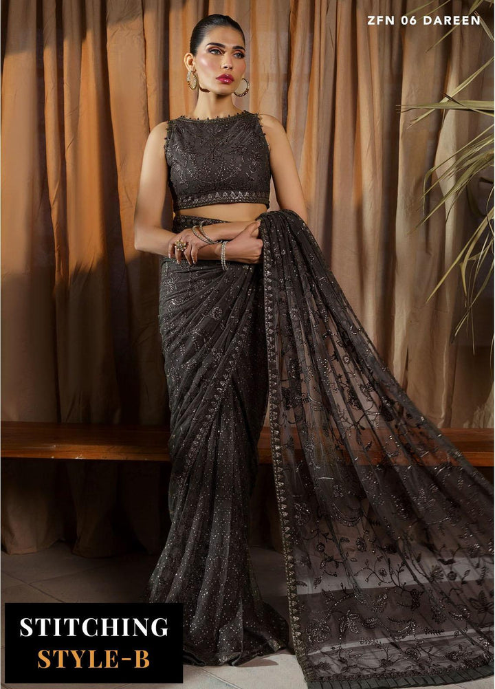 Nauroz By Zarif Embroidered Net Suits Unstitched 3 Piece ZF23NZ ZFN 06 Dareen - Festive Collection