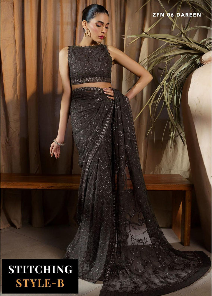Nauroz By Zarif Embroidered Net Suits Unstitched 3 Piece ZF23NZ ZFN 06 Dareen - Festive Collection