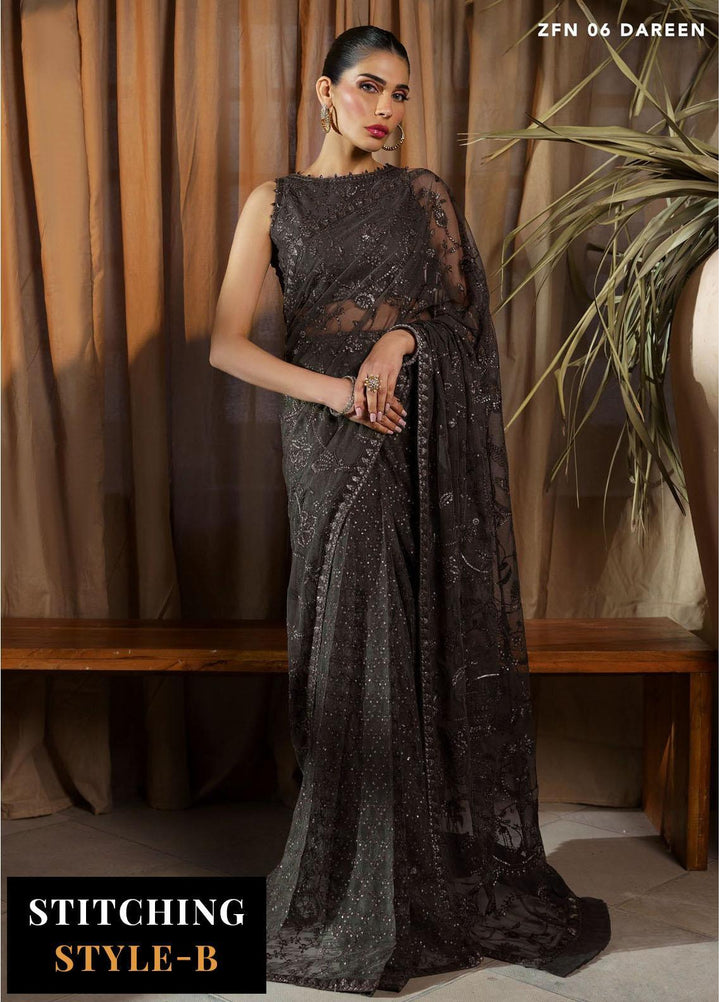 Nauroz By Zarif Embroidered Net Suits Unstitched 3 Piece ZF23NZ ZFN 06 Dareen - Festive Collection