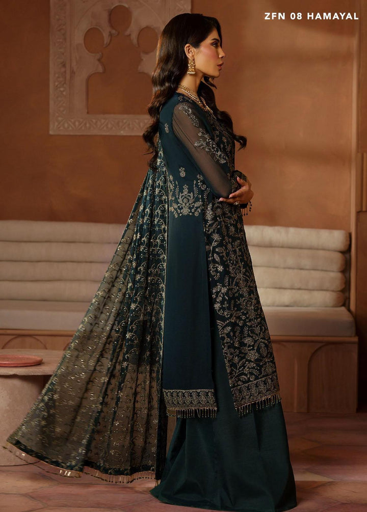 Nauroz By Zarif Embroidered Chiffon Suits Unstitched 3 Piece ZF23NZ ZFN 08 Hamayal - Festive Collection
