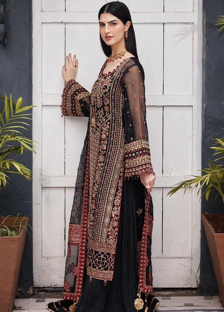 Nawabzadi By Emaan Adeel Embroidered Organza Suits Unstitched 3 Piece NZ23EA NW-03 - Luxury Collection