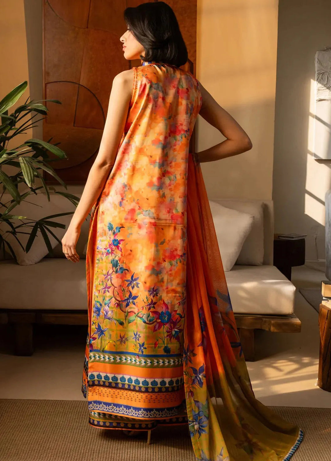 Nazm by Maryum N Maria Printed Silk Suits Unstitched 3 Piece MNM25N MS50460-Sasha - Fall Collection