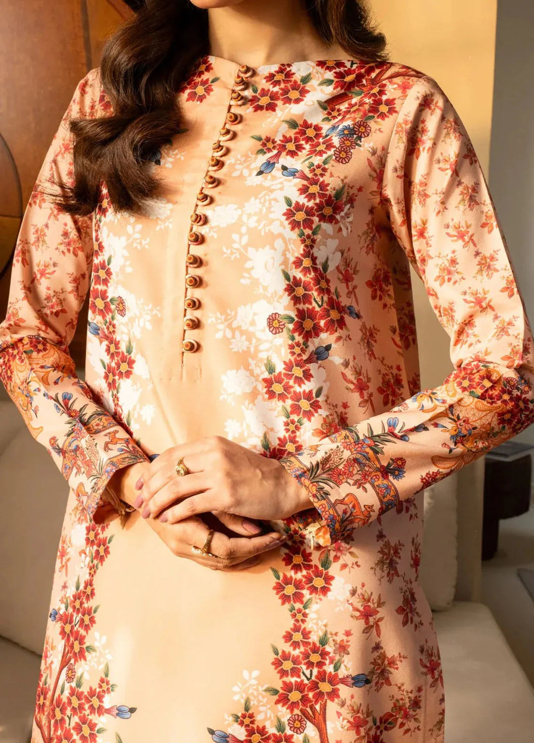 Nazm by Maryum N Maria Printed Silk Suits Unstitched 3 Piece MNM25N MS50461-Cara - Fall Collection