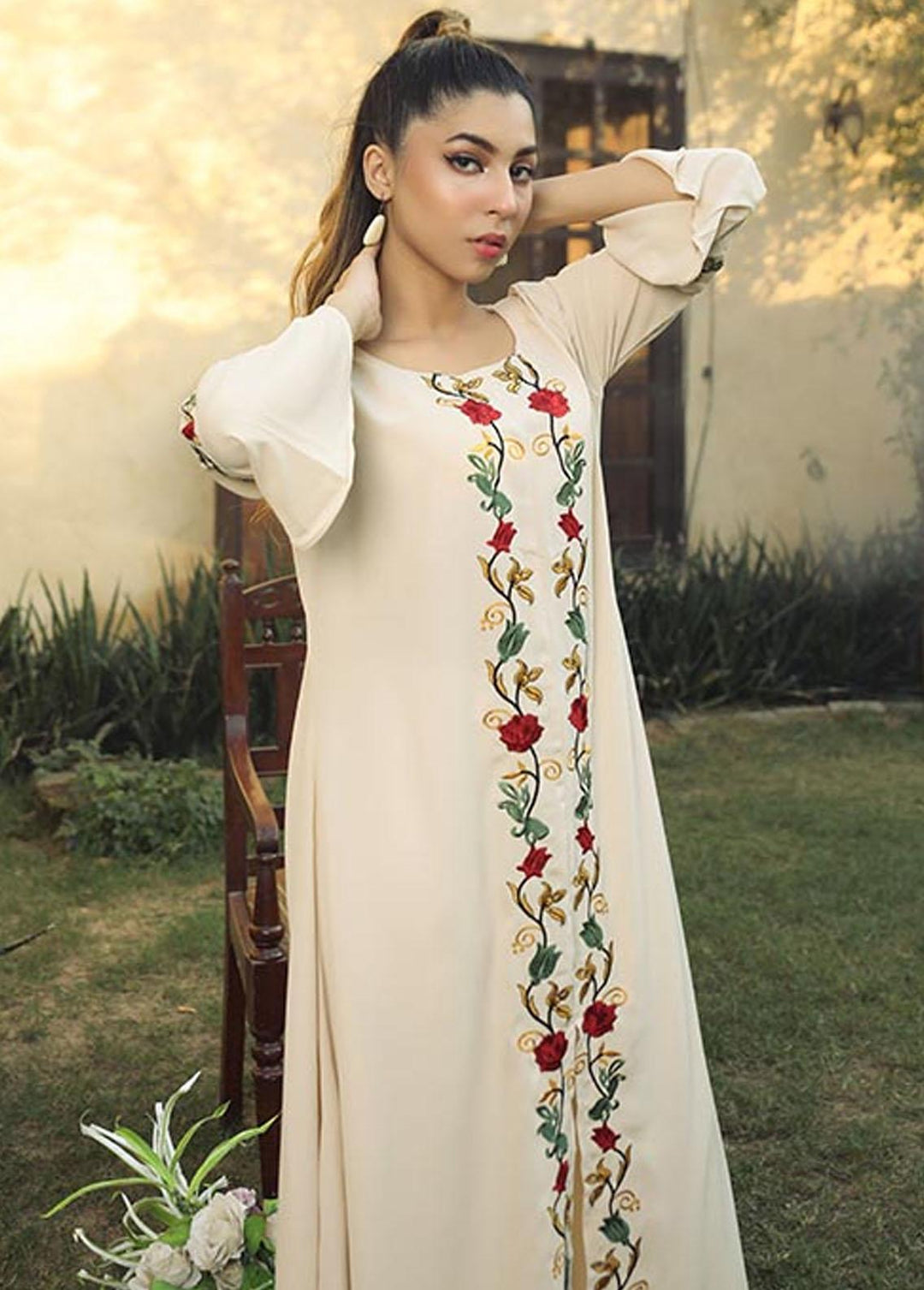 Nazmina Pret Embroidered Crepe Frock NZ23F NE-38 WELSH FLINT