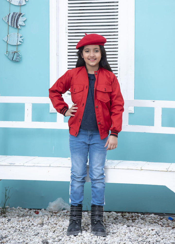 Nazmina Denim Stylish Jackets for Girls -  TDK-06 Red Jacket