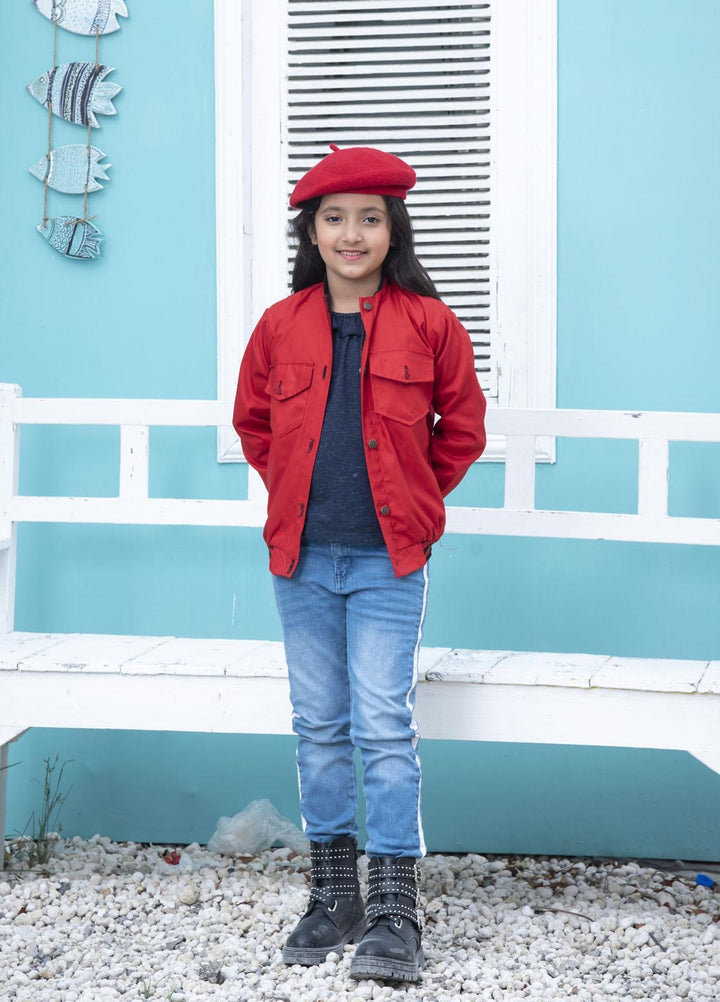 Nazmina Denim Stylish Jackets for Girls -  TDK-06 Red Jacket