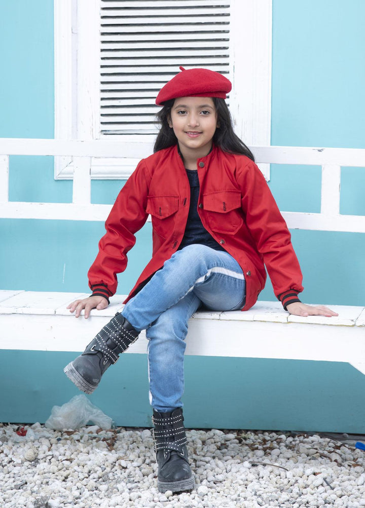 Nazmina Denim Stylish Jackets for Girls -  TDK-06 Red Jacket