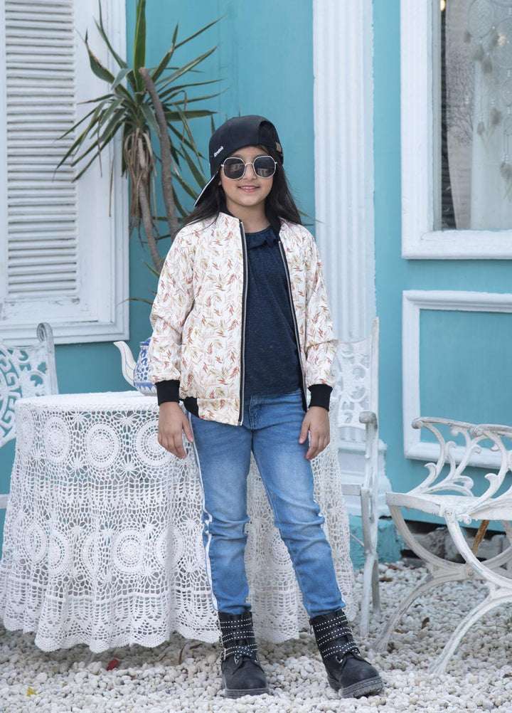 Nazmina Denim Stylish Jackets for Girls -  TDK-02 Pink Petals Jacket