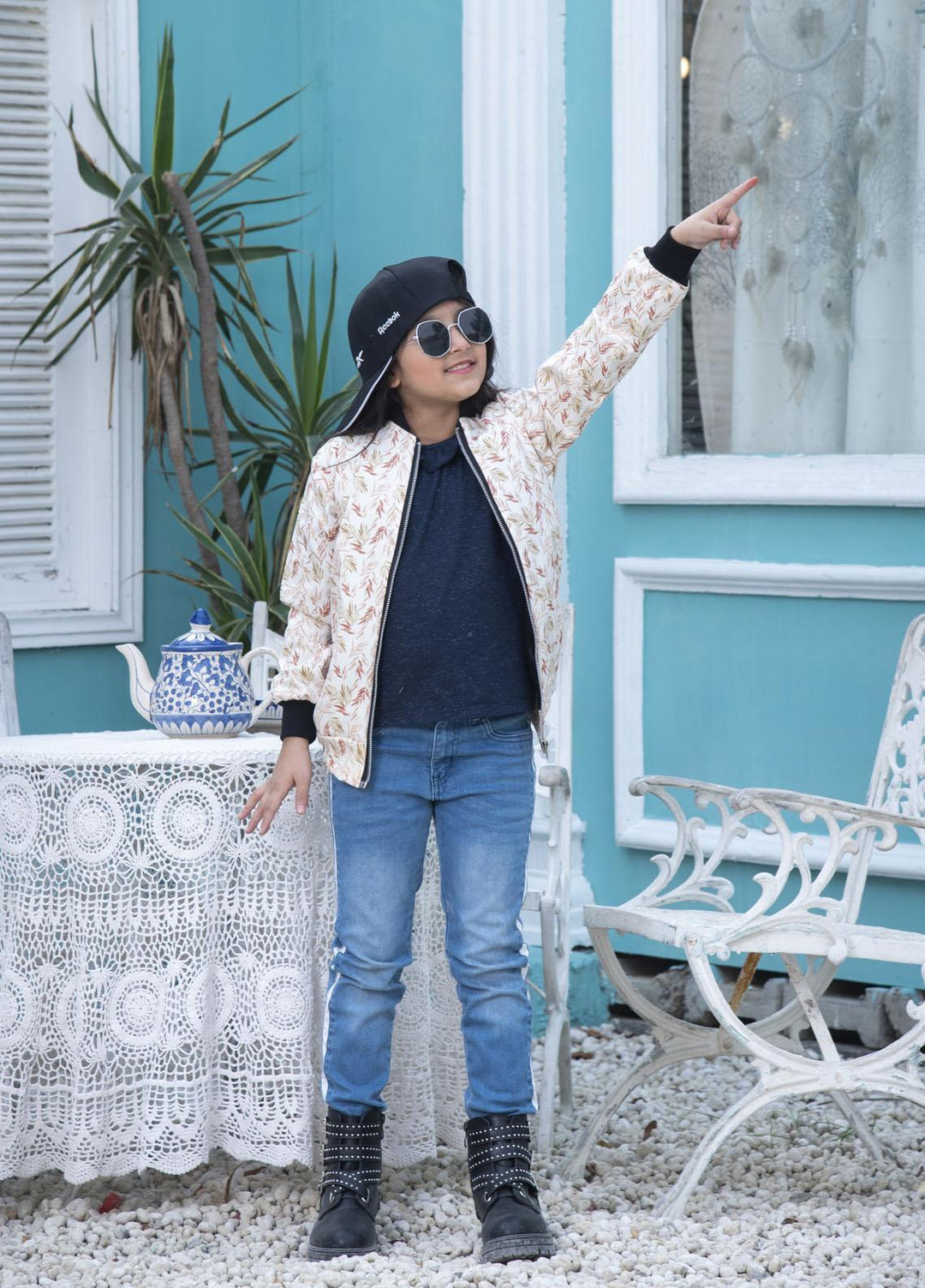 Nazmina Denim Stylish Jackets for Girls -  TDK-02 Pink Petals Jacket