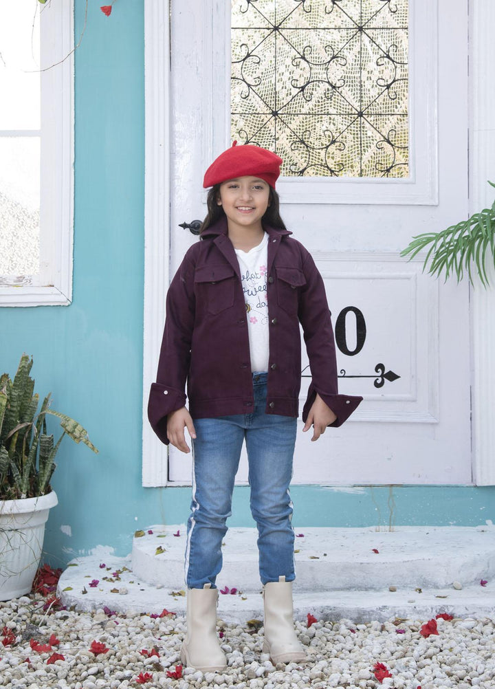 Nazmina Denim Stylish Jackets for Girls -  TDK-12 Wine Dipped Wrap