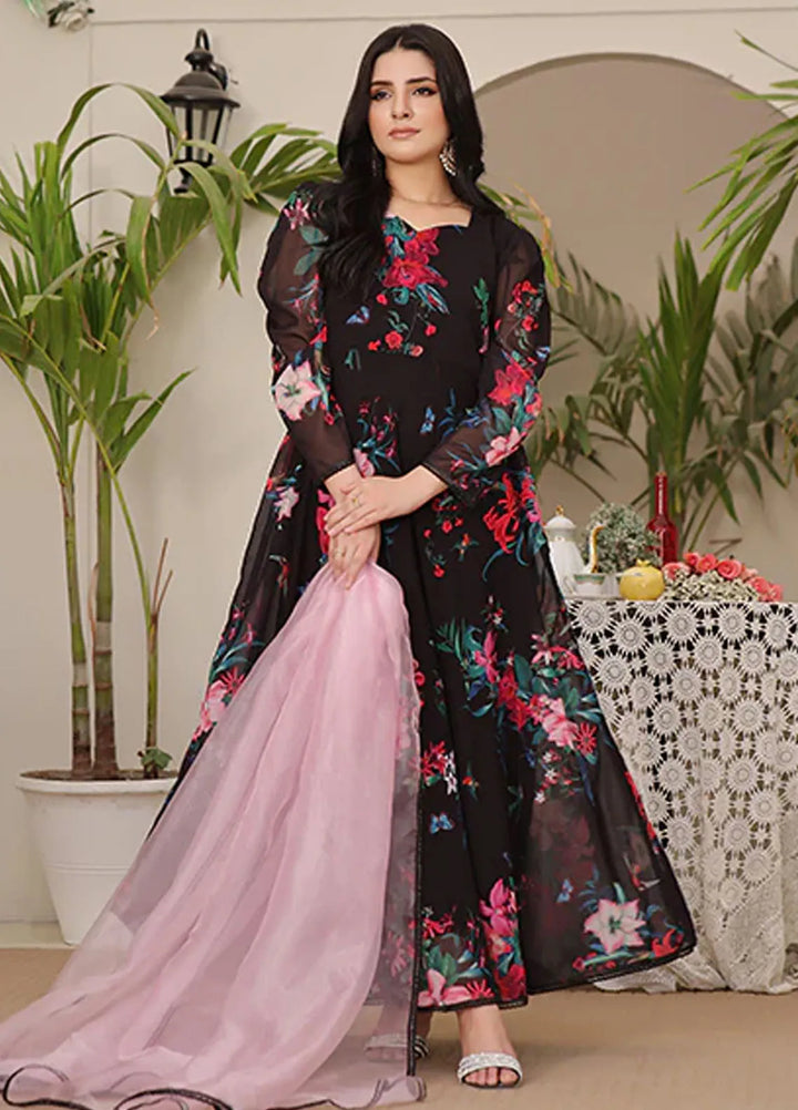 Nazmina Pret Casual Chiffon 2 Piece Suit Noir Gleam FRT-57