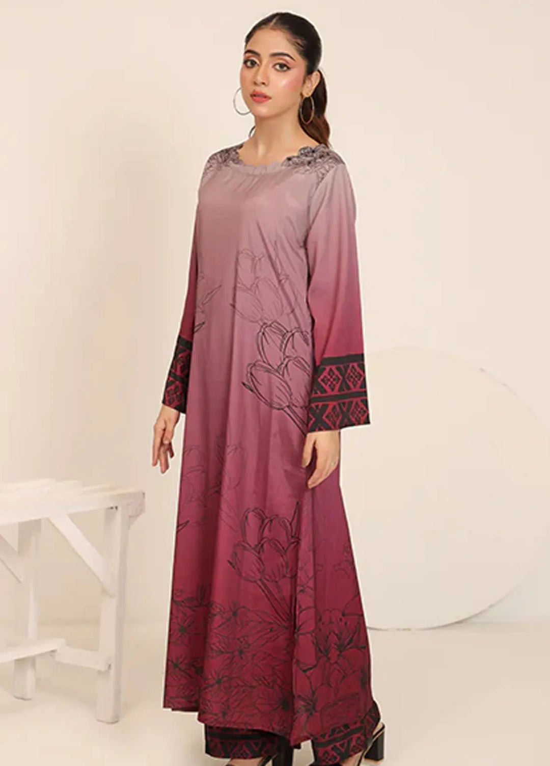 Nazmina Pret Casual Crepe 2 Piece Suit Horizon Bloom CF-16