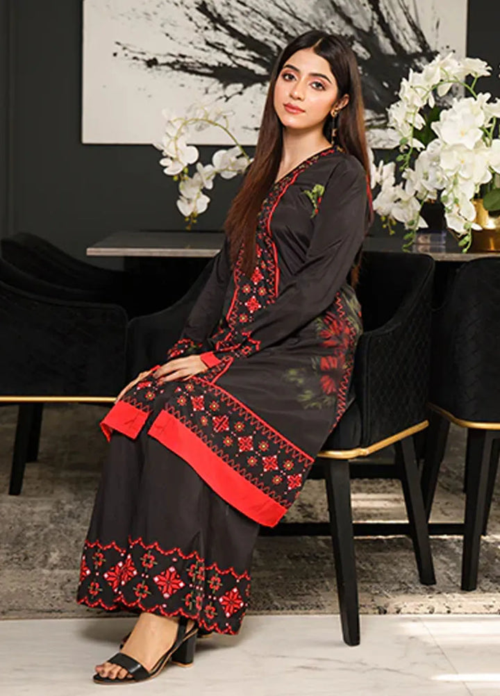 Nazmina Pret Printed Crepe 2 Piece Suit Comets Trail ZA-01