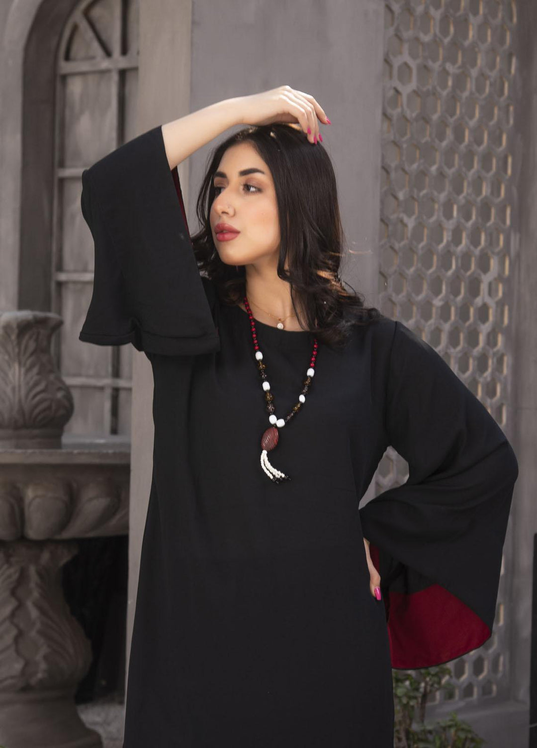 Nazmina Casual Pret  Georgette 2 Piece Dress NZ23SP KP-249 Dark Pitch