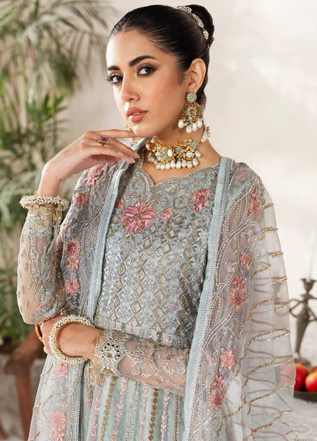 Nazneen by Avyana  Embroidered Net Suit Unstitched 4 Piece AV24N Amerah - Formal Collection