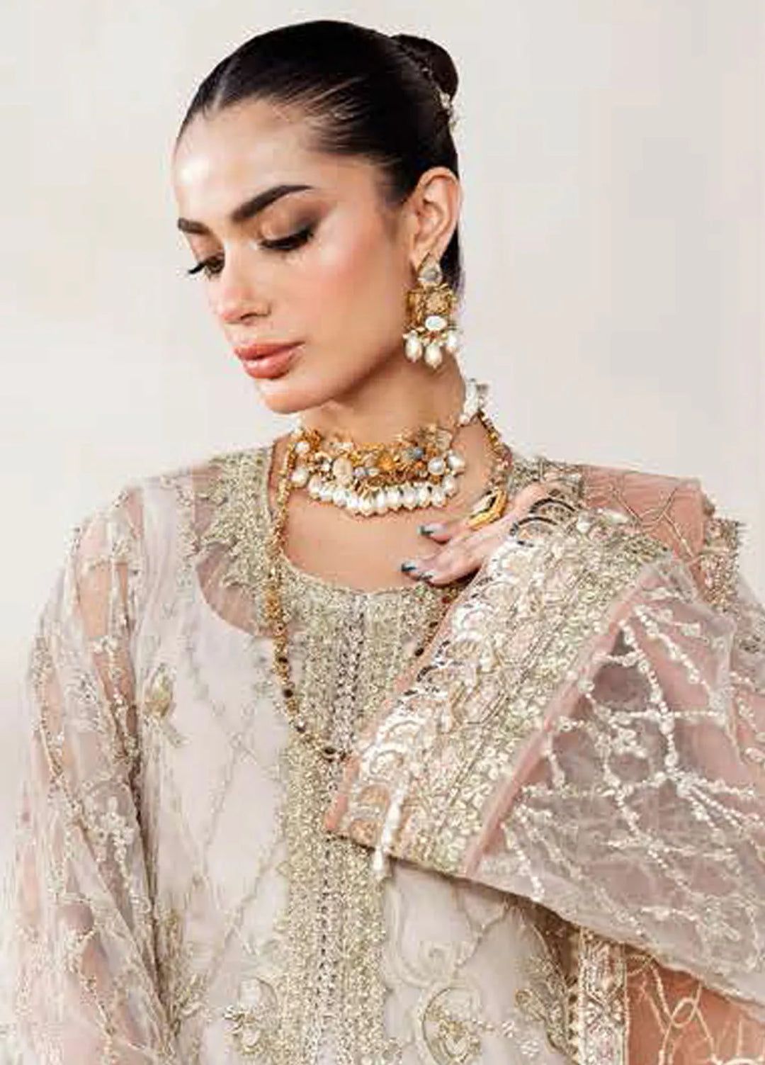 Nazneen by Avyana  Embroidered Net Suit Unstitched 4 Piece AV24N Saadat - Formal Collection