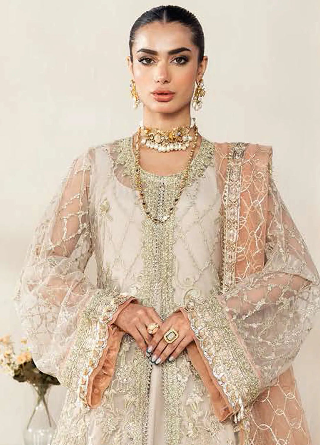 Nazneen by Avyana  Embroidered Net Suit Unstitched 4 Piece AV24N Saadat - Formal Collection