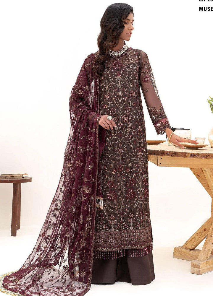 Nazneen By Zarif Embroidered Net Suits Unstitched 3 Piece ZF23N ZN 10 Muse - Luxury Formal Collection