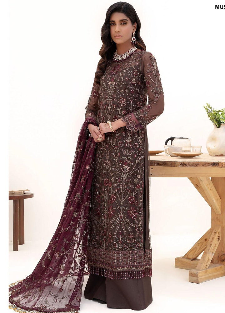 Nazneen By Zarif Embroidered Net Suits Unstitched 3 Piece ZF23N ZN 10 Muse - Luxury Formal Collection