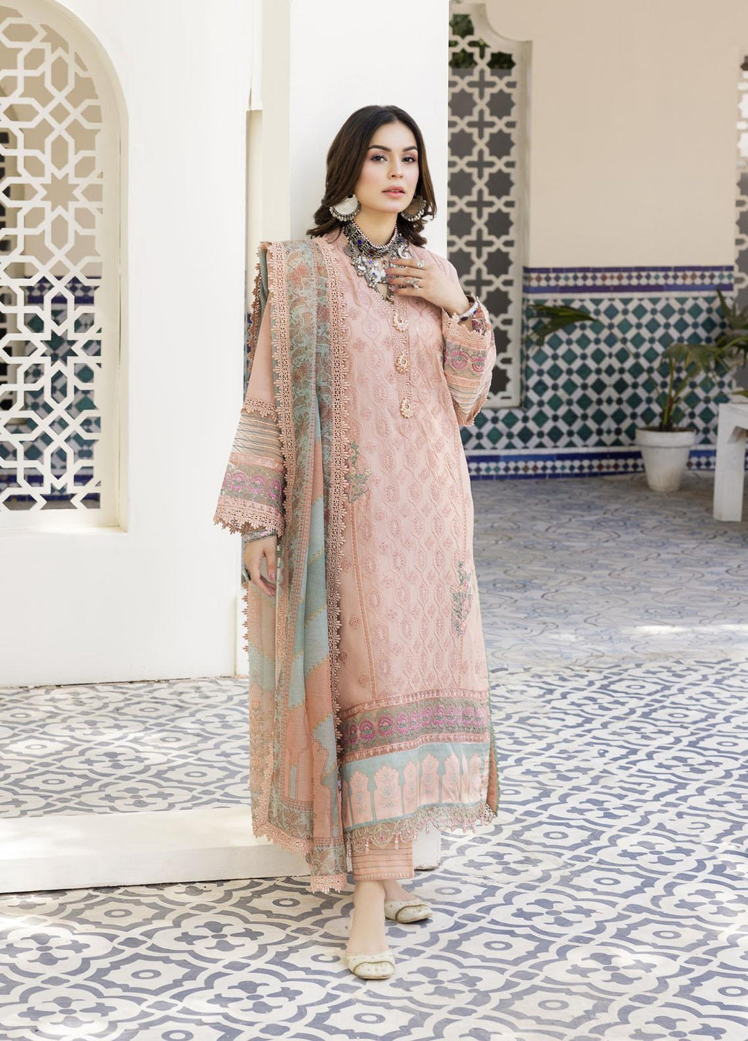 Neelos Embroidered Lawn Suits Unstitched 3 Piece NL22EL NOORI - Summer Collection