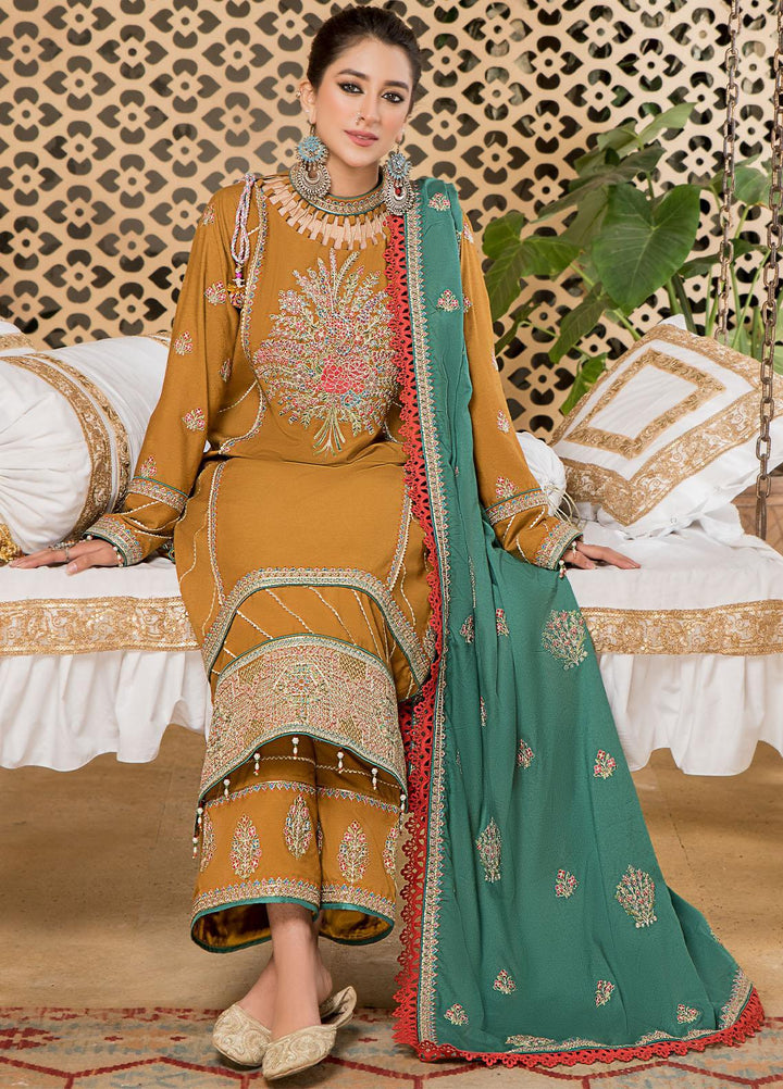 Neelos Embroidered Karandi Suits Unstitched 3 Piece NL22W Meharma - Winter Collection