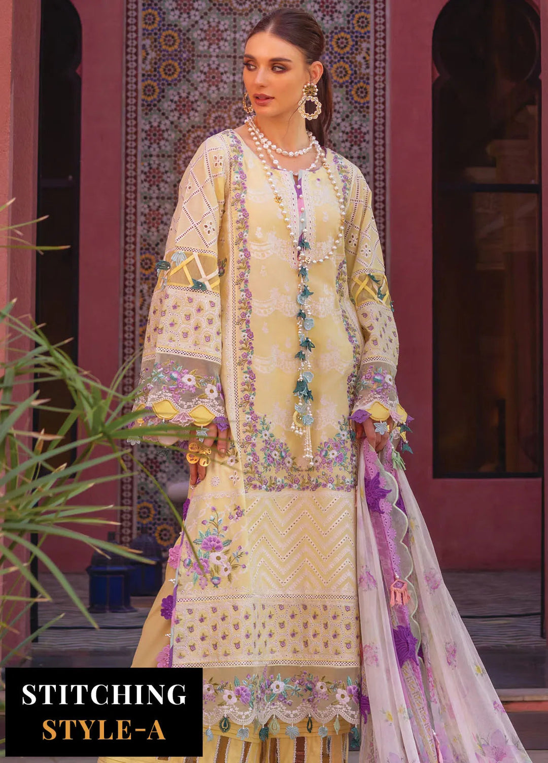 Neroli By Annus Abrar Embroidered Lawn Unstitched Suit 3 Piece ABR24NL AA-NLL24-10 - Luxury Summer Collection