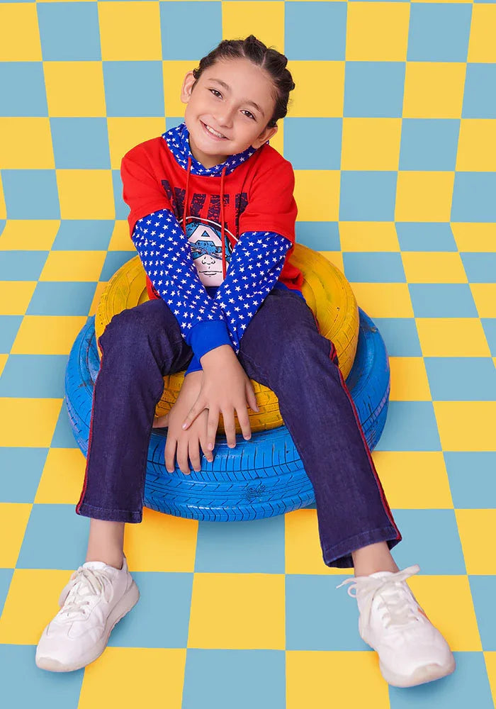 Ochre RTW Printed Fleece Hoodie Girls 1 Piece OKB-253 - Winter Collection