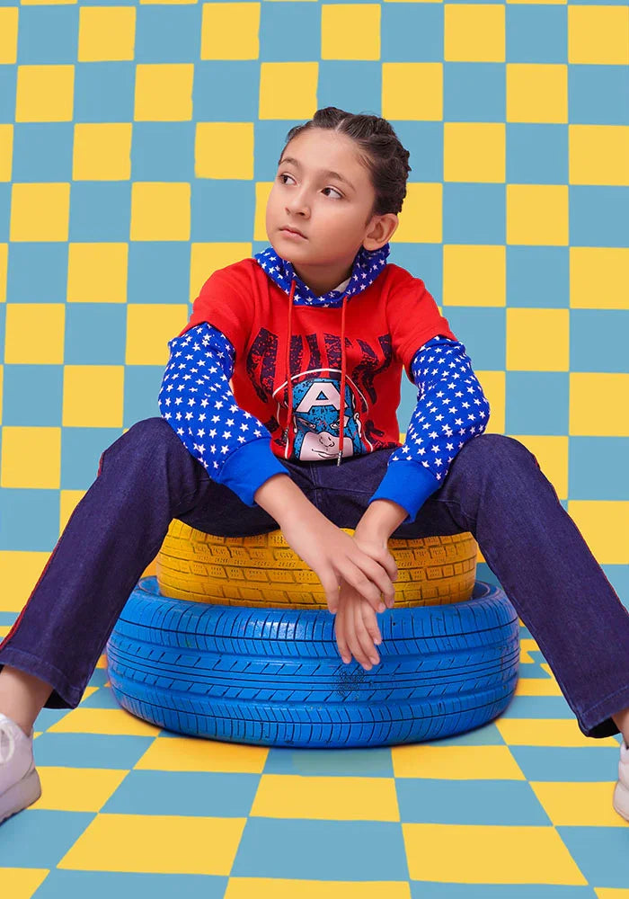 Ochre RTW Printed Fleece Hoodie Girls 1 Piece OKB-253 - Winter Collection