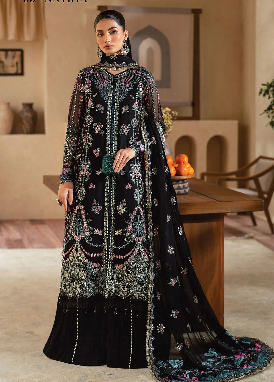 Niran by Xenia Embroidered Chiffon Suits Unstitched 3 Piece XE25N D-05 Antiha - Formals Collection