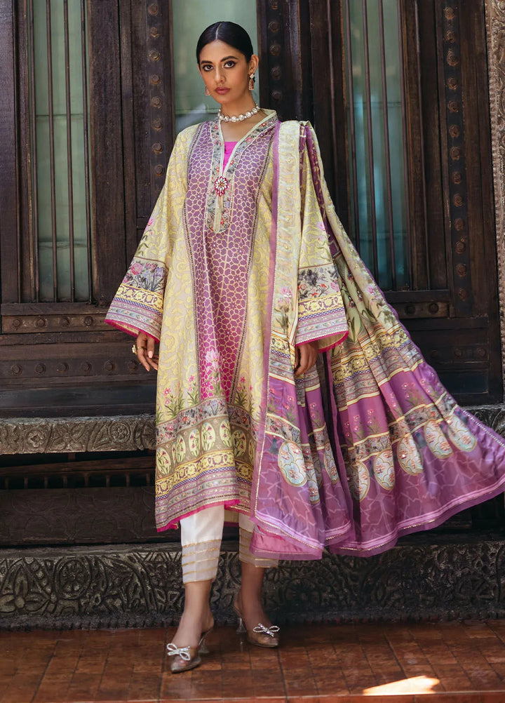 Nirvana By Mushq Embroidered Raw Silk Suit Unstitched 3 Piece MQ24N MPS-08 Mauveine - Fesrive Collection