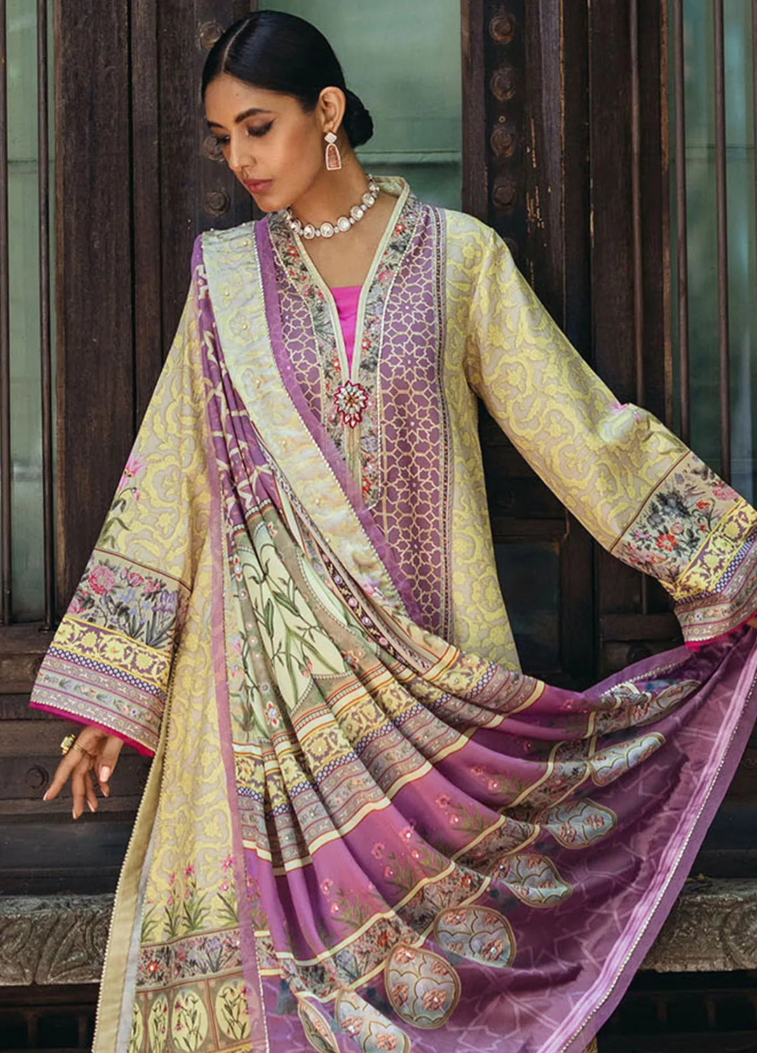 Nirvana By Mushq Embroidered Raw Silk Suit Unstitched 3 Piece MQ24N MPS-08 Mauveine - Fesrive Collection