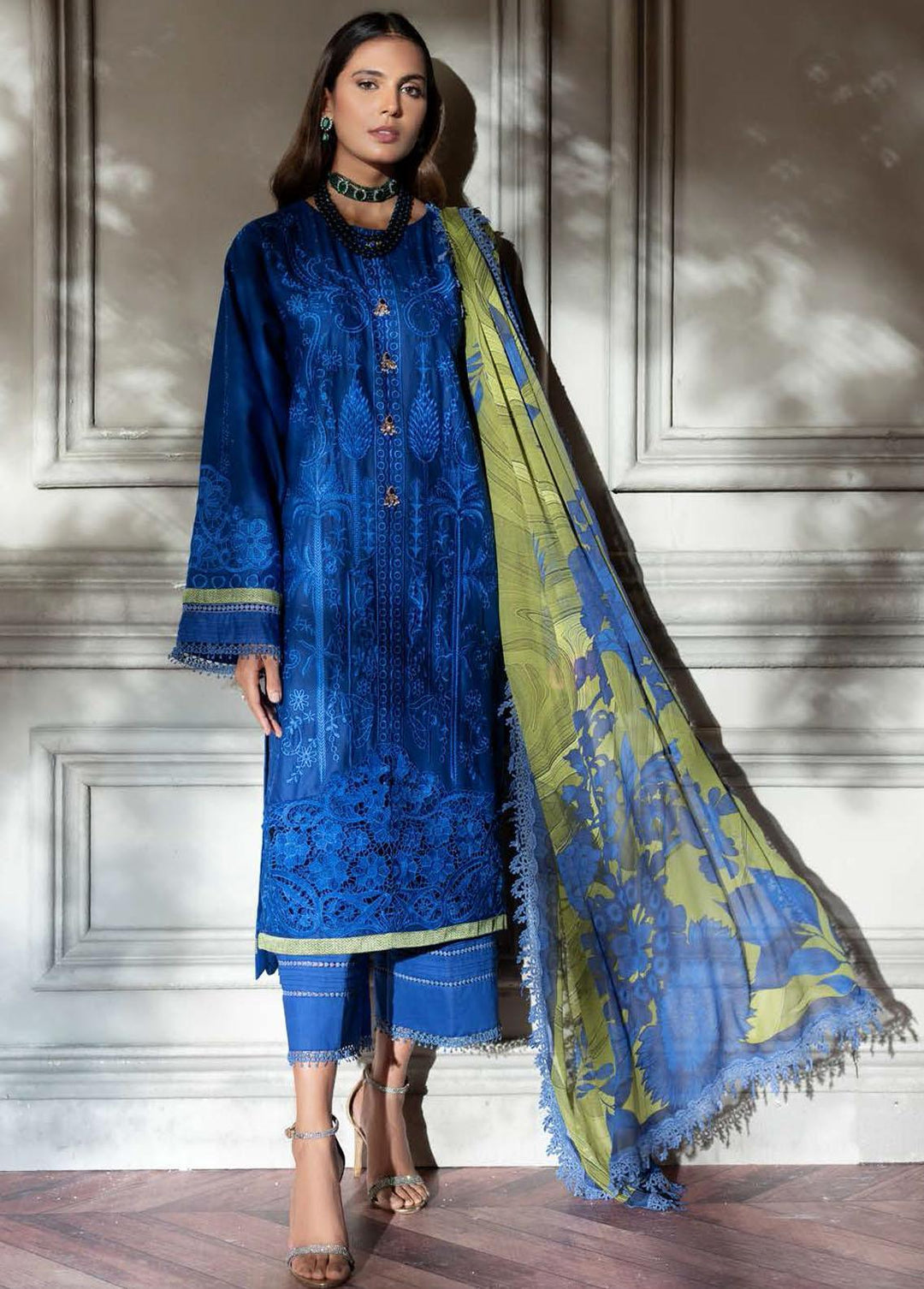 Nisa Hussain Embroidered Lawn Suits Unstitched 3 Piece NSH22SS LF-NHl 007 - Spring / Summer Collection