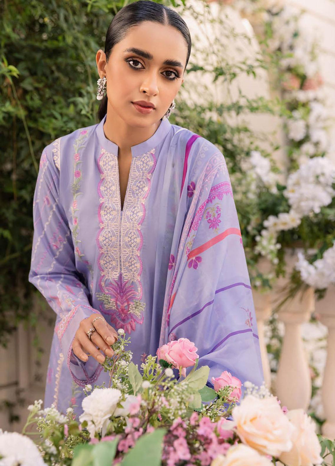 Nissa By RajBari Embroidered Lawn Suits Unstitched 3 Piece RB23NS D1-A - Summer Collection