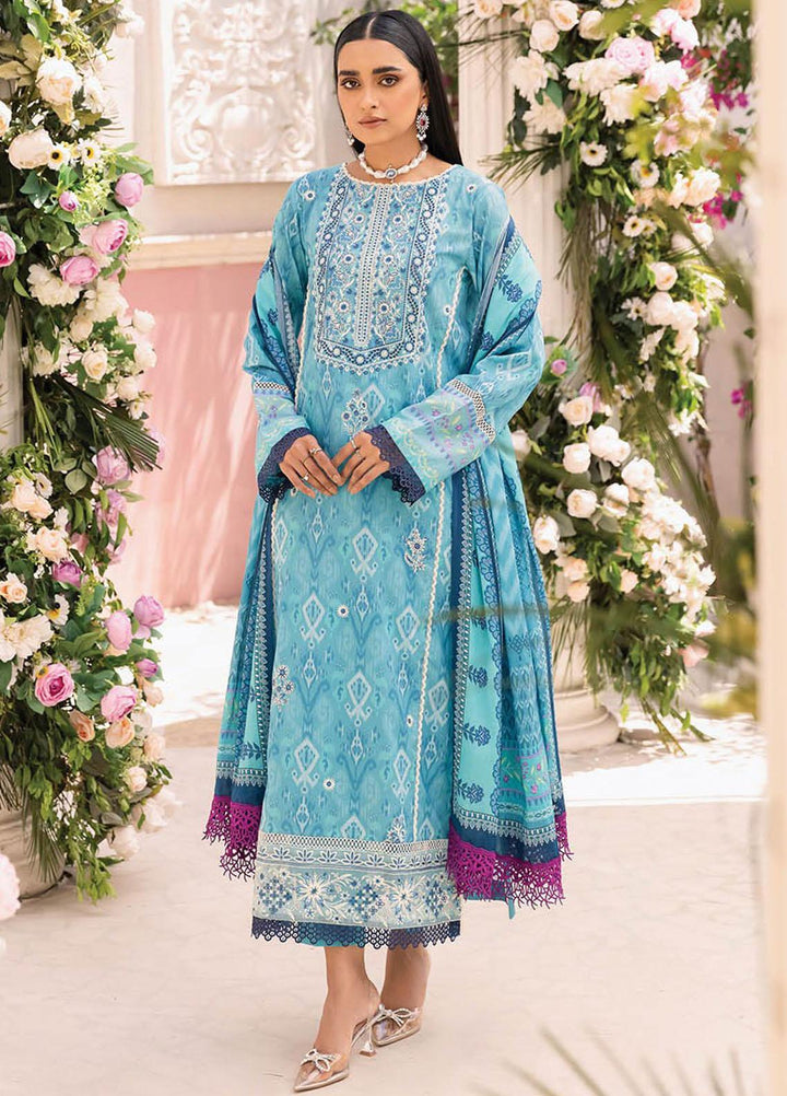 Nissa By RajBari Embroidered Lawn Suits Unstitched 3 Piece RB23NS D2-A - Summer Collection