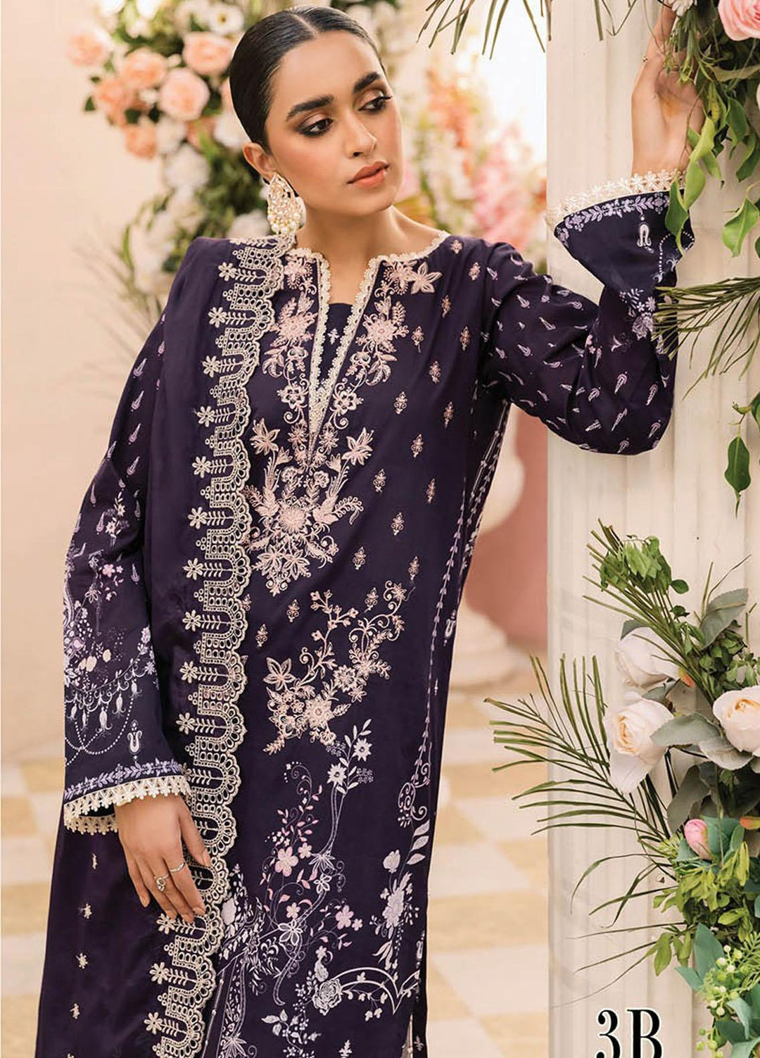 Nissa By RajBari Embroidered Lawn Suits Unstitched 3 Piece RB23NS D3-B - Summer Collection