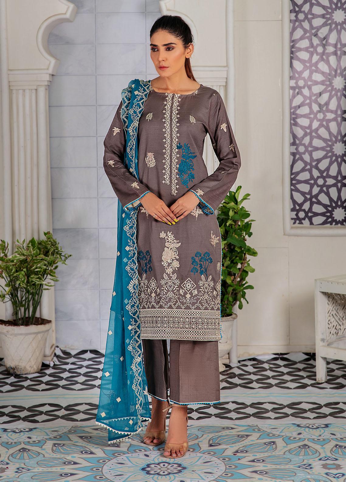 Humdum Winter Noir By Humdum Embroidered Linen Suits Unstitched 3 Piece HD22N D-07 ...