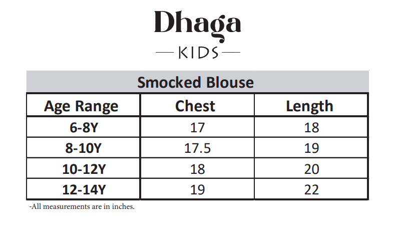 Dhaga Kids Pret Solids Jersy 1 Piece Purple Smocked Blouse DHKIDSDP - Summer Collection