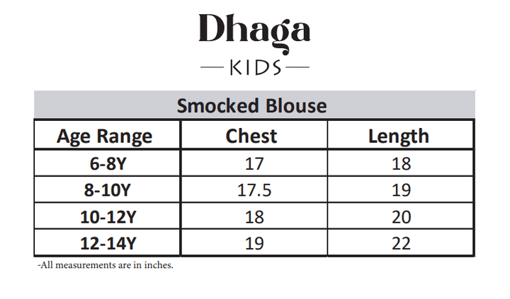 Dhaga Kids Pret Solids Jersy 1 Piece Purple Smocked Blouse DHKIDSDP - Summer Collection