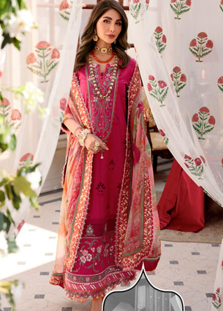 Noor by Saadia Asad Embroidered Lawn Suits Unstitched 3 Piece NSA22E D3A - Eid Collection