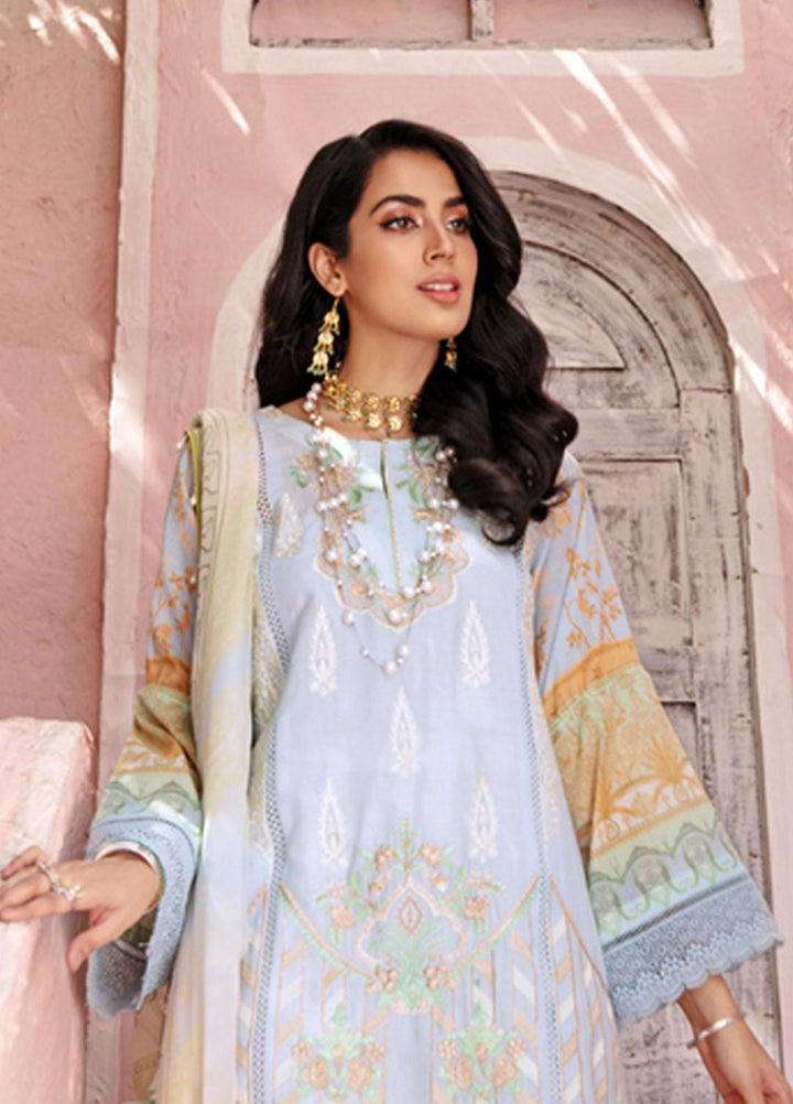 Noor by Saadia Asad Embroidered Chikankari Suits Unstitched 3 Piece NSA21E 1B - Festive Collection