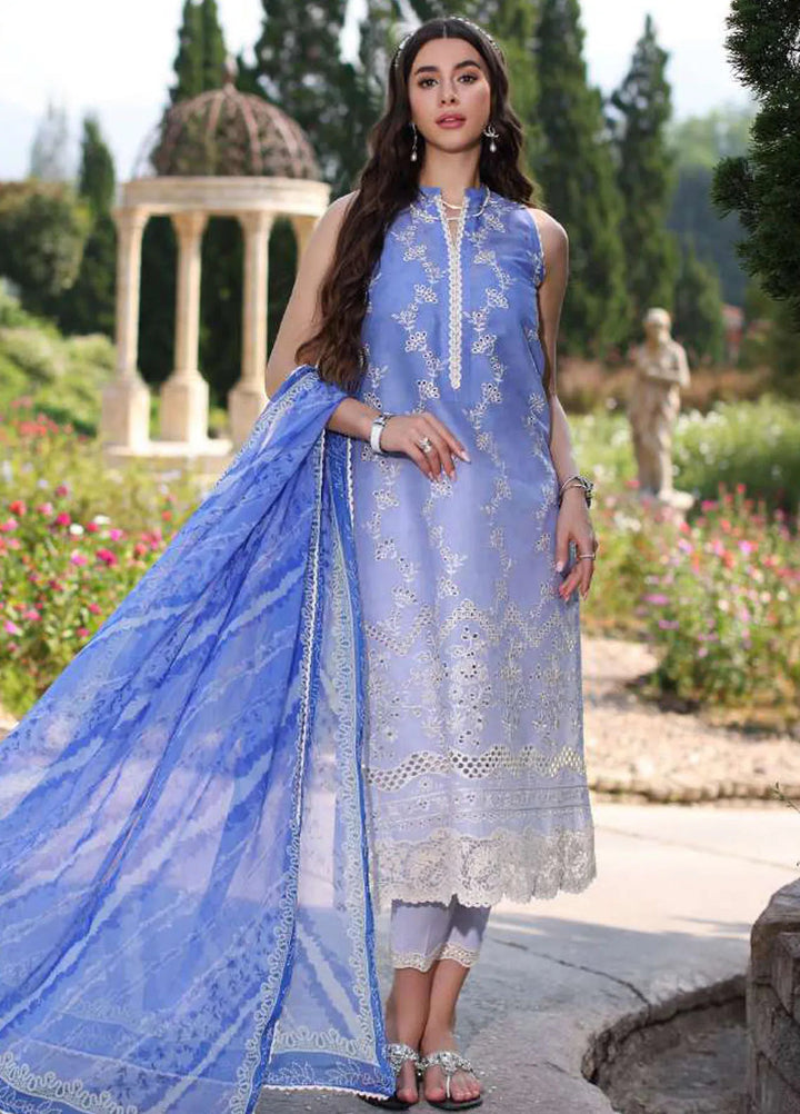 Noor by Saadia Asad Embroidered Lawn Suits Unstitched 3 Piece NSA24EL D8 - Luxury Collection