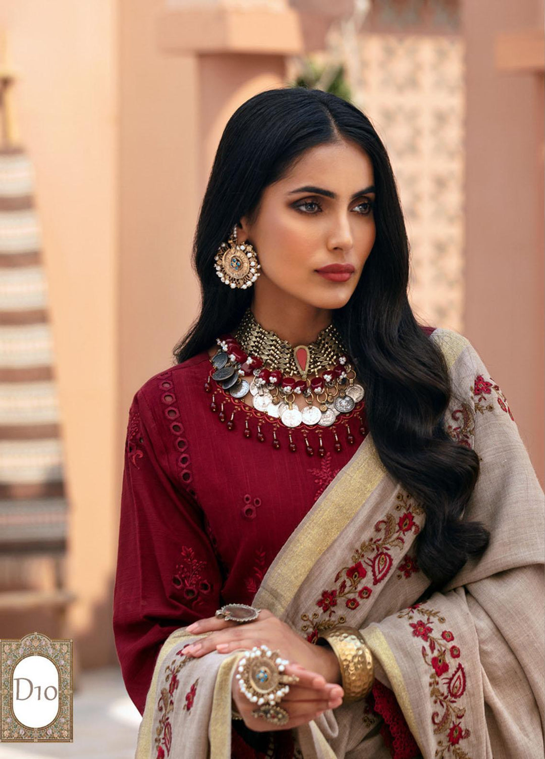Noor by Saadia Asad Embroidered Schiffli Khaddar Suits Unstitched 3 Piece SA21NS D-10 - Winter Collection