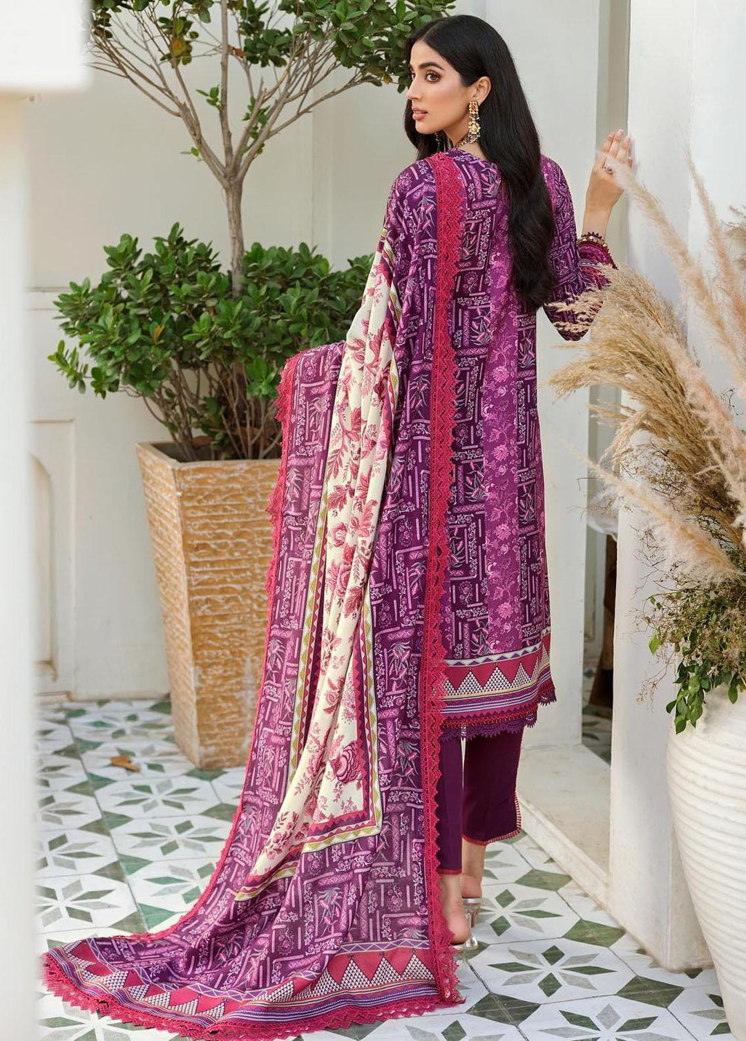 Noor By Saadia Asad Embroidered Linen Suits Unstitched 3 Piece NSA22W D2-A - Winter Collection