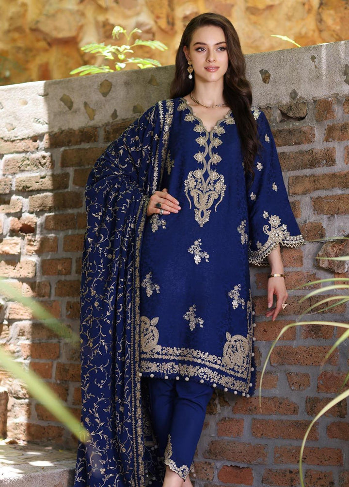 Noor By Saadia Asad Embroidered Linen Suits Unstitched 3 Piece NSA23WS D10 - Winter Collection