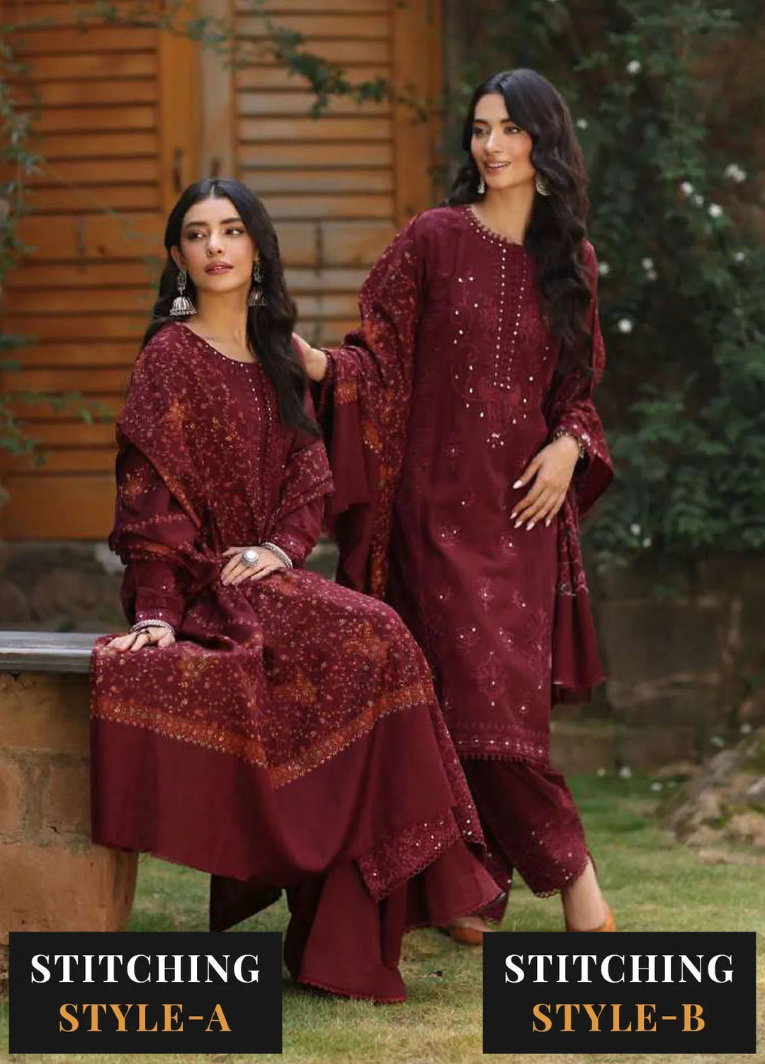 Noor by Saadia Asad Embroidered Suit Unstitched 3 Piece NSA24SW D-1 Saiha - Winter Collection