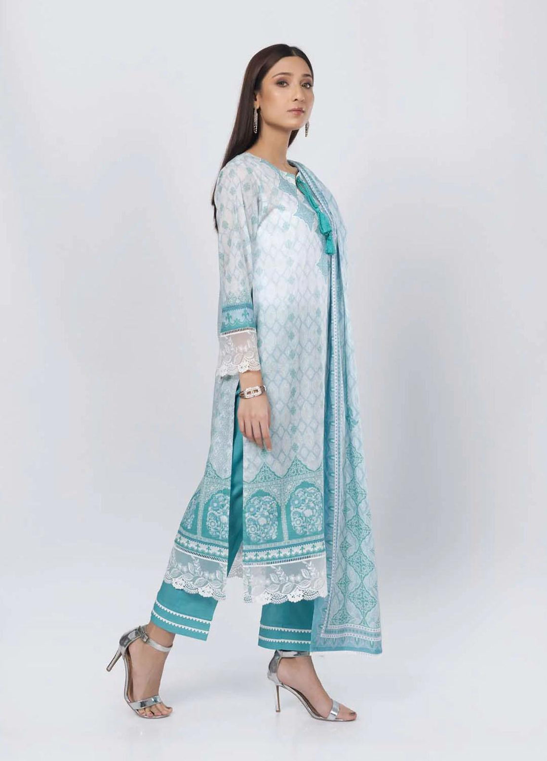 Sahar Printed Lawn Suits Unstitched 3 Piece SHR22NS-2 PERSIAN GIRIH (SL-SS-DP-013-B) - Summer Collection